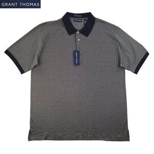 Grant Thomas Polo Shirt Double Mercerized Cotton Check Pattern Men's XL NWT